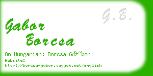 gabor borcsa business card